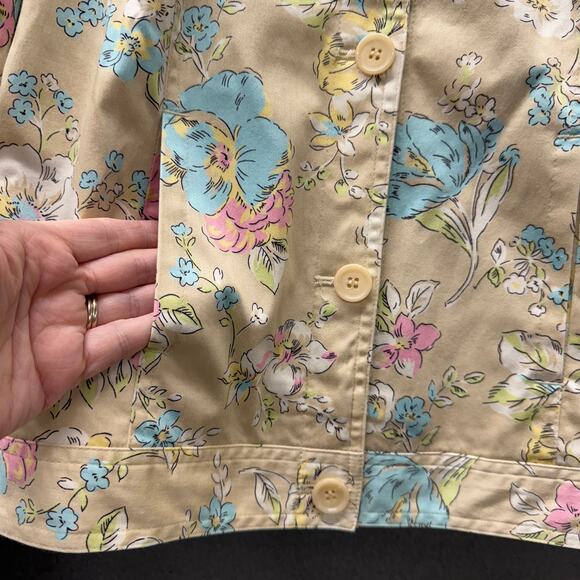 Oscar de la Renta Jacket Womens 10 Floral Button Up Lined + Pockets Vintage - Picture 3 of 9